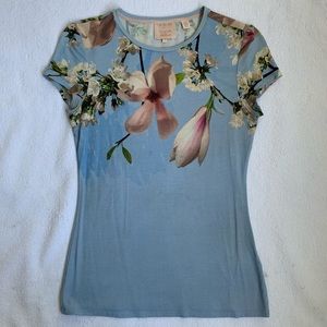 Ted Baker Harmony print fitted top tee flowers